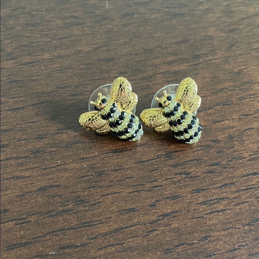 Kate Spade Gold and Black Bee Earrings